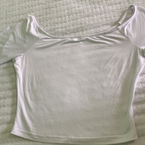 HuHot Womens Basic Short Sleeves Off The Shoulder Short Cami Size S - Picture 2 of 2